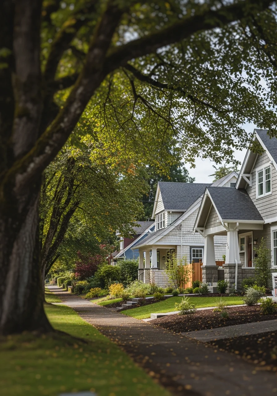 A Vancouver street view showing community character and residential diversity typical of Clark County.